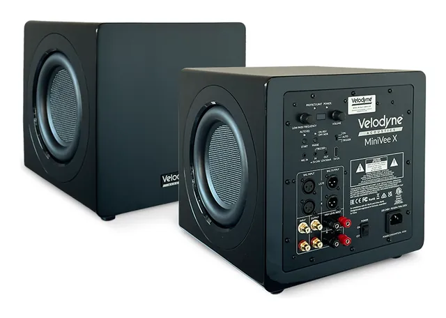 Subwoofer Velodyne MiniVee X, frente e traseira