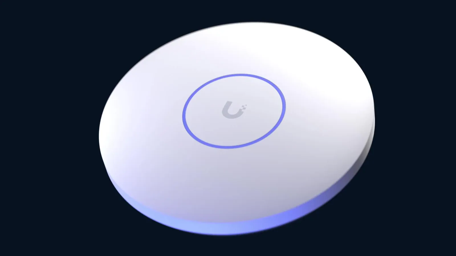 Access point UniFi com anel de luz azul